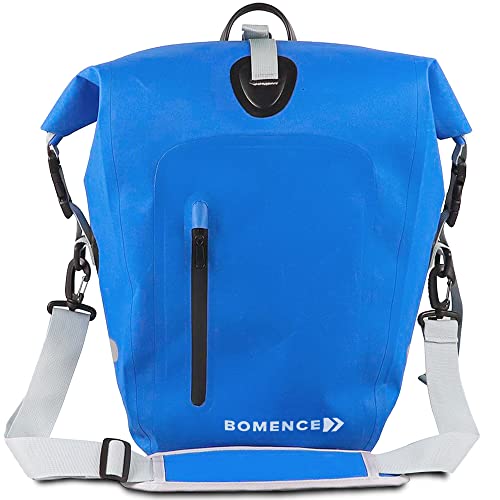 Bomence Fahrradtasche für Gepäckträger wasserdicht - Satteltasche für Fahrrad, Radtasche, Gepäckträgertasche groß, blau, 25L, Single von Bomence
