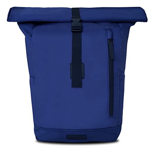 Bomence - Rolltop Rucksack für Damen & Herren - Rucksack Rolltop aus recyceltem PET - Ultra leichter Uni Rucksack mit Laptopfach - wasserresistenter Urban Rucksack (Blau) von Bomence