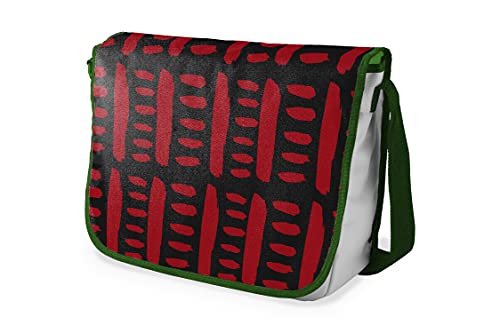 Bonamaison Digital Bedruckte Messenger Schultaschen mit Khaki Riemen für Mädchen und Jungen, Zurück zur Schule, Kuriertaschen für Schüler, Umhängetaschen, Größe: 29x36 cm von Bonamaison