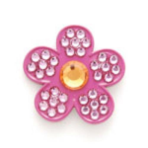 Bonjoc Golfballmarker Sweet PEA Blume Pink Orange mit Kristallen mit magnetischem Hatclip von Bonjoc