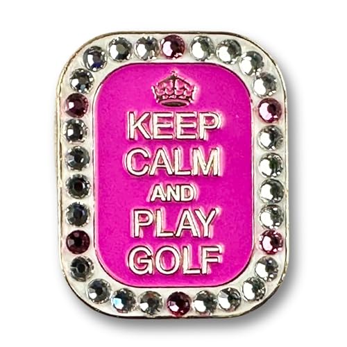 Bonjoc Premium Crystal Golfballmarker mit magnetischem Hutclip (Keep Calm Golf) | perfektes Golf-Zubehör, Golf-Geschenk und Golfgeschenk für Männer und Frauen mit Add-ons erhältlich von Bonjoc
