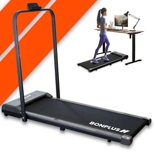 Bonplus BP | Laufband für zuhause | Ultra Dünn | Bis zu 10 km pro Stunde | Nur 12 Zentimeter Höhe | Faltbar und einfach zu verstauen | Maximal unterstütztes Gewicht 100kg | Fitness von Bonplus BP