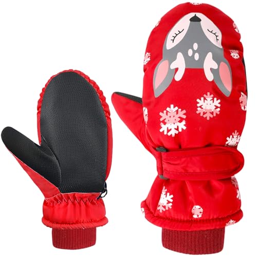 Winterhandschuhe Herren Handschuhe Winter Kinder, Skihandschuhe, Fahrradhandschuhe Herren Winter, Schneehandschuhe Sport Handschuhe für 5-10 Jahre Jungen Mädchen Skifahren/Laufen/Radfahren/Wandern von Booaee