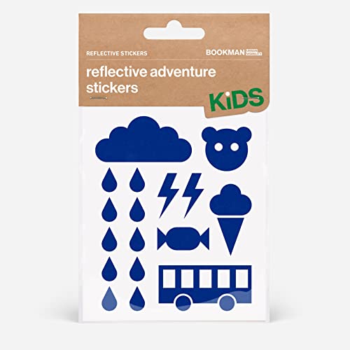 Bookman Urban Visibility: Reflektierende Aufkleber für Kinder (Blau) – Fahrradaufkleber – Reflektierende Reifenaufkleber, 1 Bogen (9,5 x 11,5 cm) von Bookman Urban Visibility