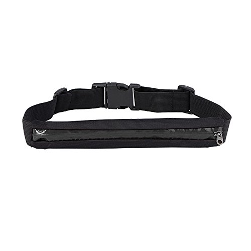 Boolavard ® TM elastischen Doppel-Reißverschluss-Tasche multifunktionalen Sporttaschen Sport Gürtel Handytasche Hüfttaschen (Black) von Boolavard