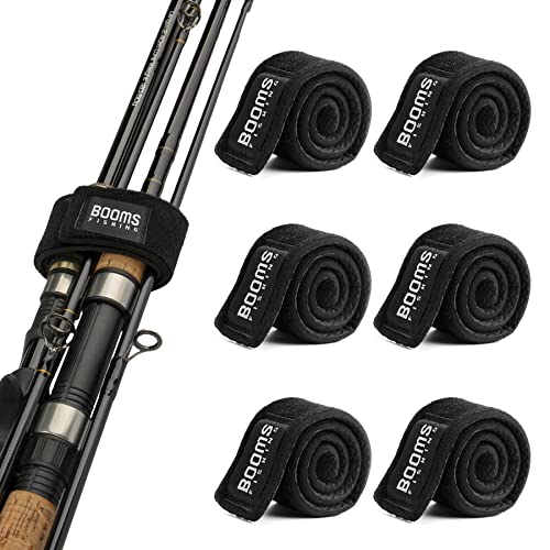 Booms Fishing RS3 35,1 cm Angelruten-Gurte für 2 oder 3 Ruten, schwarz, 6 Stück von Booms Fishing