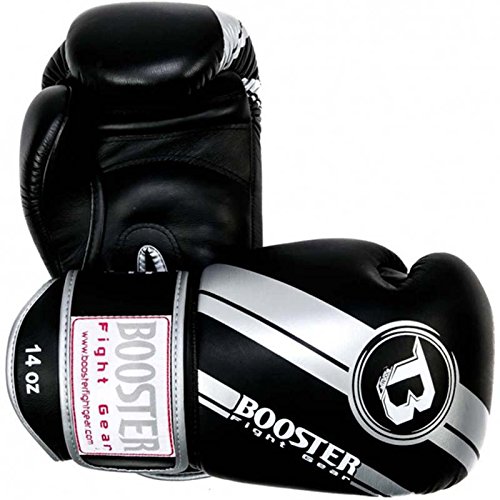 Booster Boxhandschuhe, Leder, V3, Silver Foil, Boxing Gloves, Leather, Muay Thai Size 16 Oz von Booster Fightgear