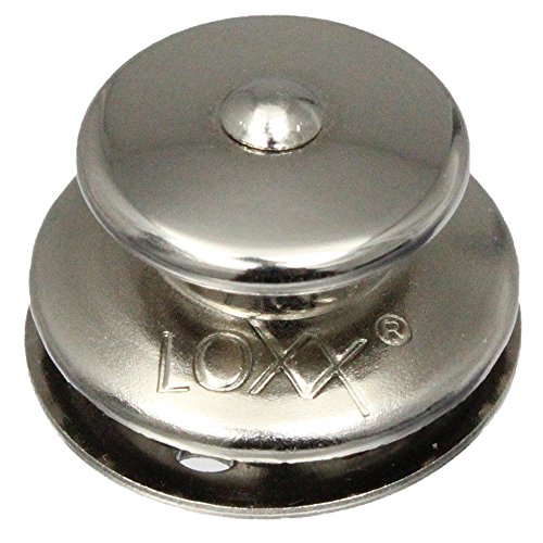Bootsteile Brauer 15 Stück LOXX® Oberteil Knopf Groß 15 mm - Edelstahl/Messing vernickelt von Bootsteile Brauer