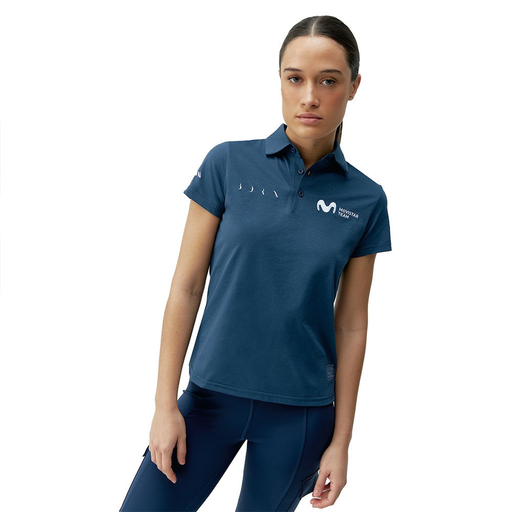 Born Living Yoga Movistar Short Sleeve Polo Blau XL Frau von Born Living Yoga