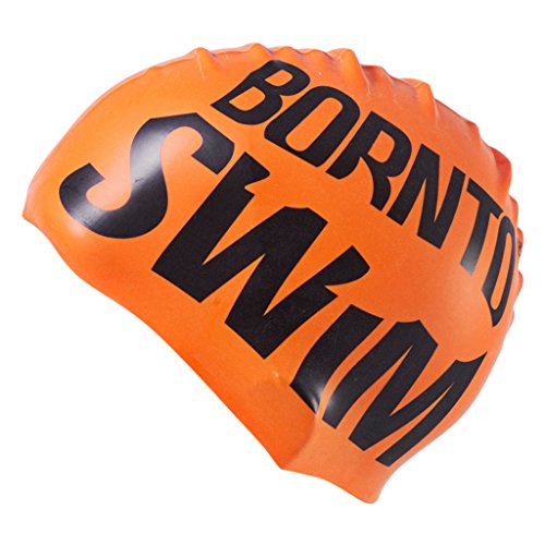 BornToSwim Unisex badmuts Schwimmkappe, Orange/Schwarz, OSFA EU von BornToSwim