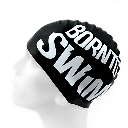 BornToSwim Unisex One Badem tze Mit Hai Motive, Schwarz/Weiß, Einheitsgröße EU von BornToSwim