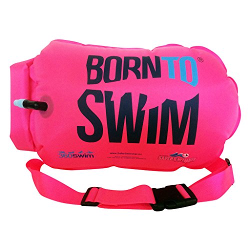 BornToSwim Unisex-Adult Trockentasche und Schwimmboje (Robust) Boje Und Packsack Für Offenen Gewässern Schwimmer Und Triathleten, Rosa, 64 x 30 x 0.05 cm von BornToSwim