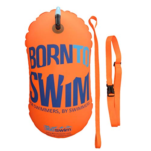 BornToSwim Helle Sicherheitsboje Ohne Trockentasche Schleppboje für Schwimmer, Orange, 28 x 49 cm, BUO-to-U-E-O-LL von BornToSwim