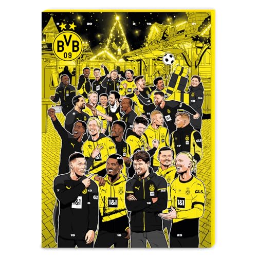 BVB Borussia Dortmund Adventskalender 2023 mit Schokolade, Poster, Autogrammkarten, Gewinnspiel, Weihnachten von Borussia Dortmund