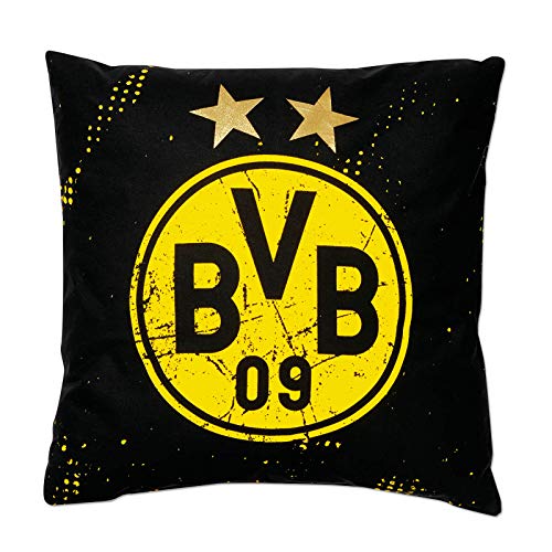 Borussia Dortmund, BVB-Kissen Sterne, Schwarz/Gelb, 40x40cm, 1 Stück (1er Pack) von Borussia Dortmund