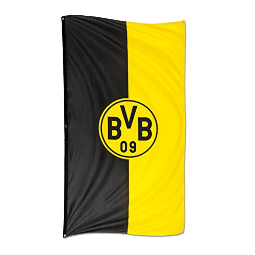 Borussia Dortmund BVB-Hissfahne im Hochformat (100 x 200 cm), Schwarz/gelb von Borussia Dortmund
