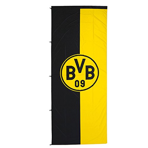 Borussia Dortmund BVB-Hissfahne im Hochformat, 150x400cm, Schwarz/gelb von Borussia Dortmund