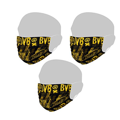 Borussia Dortmund BVB-Design-Maske (3er-Pack) schwarz von Borussia Dortmund