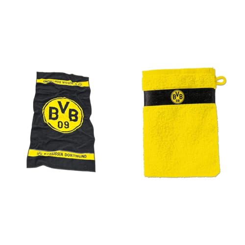 Borussia Dortmund BVB-Duschtuch Emblem 70x140 cm one Size & Unisex Kinder vaskehandske gul Waschhandschuh, Schwarz/Gelb, 20 x 10 1 cm EU von Borussia Dortmund