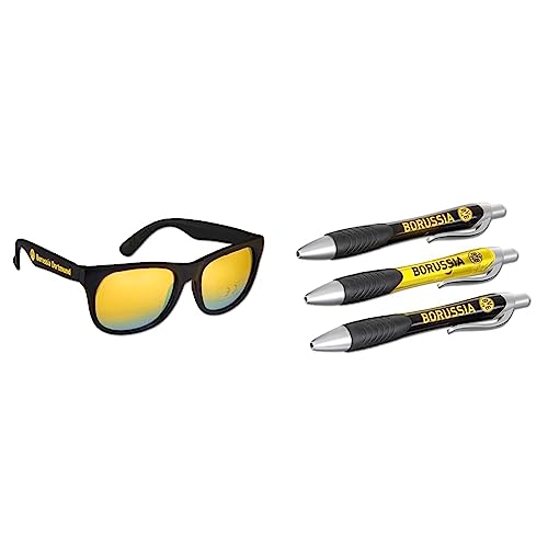 Borussia Dortmund BVB-Fanbrille, Schwarz & BVB-Kugelschreiber (3er-Set) von Borussia Dortmund