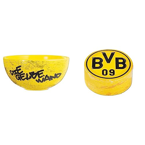 Borussia Dortmund BVB-Müslischale, 500ml, Gelbe Wand & BVB-Zauberhandtuch (60 x 30 cm),Baumwolle, Schwarz/gelb von Borussia Dortmund