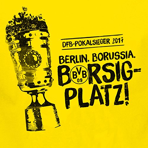 Borussia Dortmund BVB Stockfahne 60 x 90 zum DFB POKALSIEG Sticker Dortmund Forever, Fahne, Flagge, Hissfahne von Borussia Dortmund