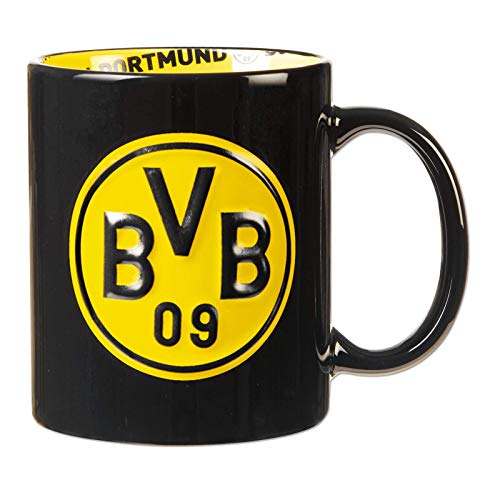 Borussia Dortmund BVB-Tasse mit Innendekor, Schwarz, Einheitsgröße (1er Pack) 0,3l von Borussia Dortmund