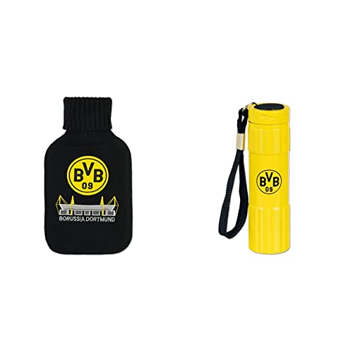 Borussia Dortmund BVB-Wärmflasche, Schwarz & BVB-Taschenlampe von Borussia Dortmund