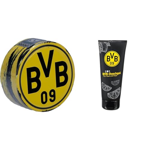 Borussia Dortmund BVB-Zauberhandtuch (60 x 30 cm),Baumwolle, Schwarz/gelb & BVB 09 2-in-1 Duschgel, 200 ml, Schwarz von Borussia Dortmund