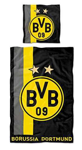 Borussia Dortmund Bettwäsche Streifenmuster, 135x200cm von Borussia Dortmund