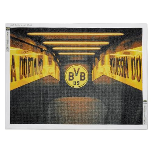 Borussia Dortmund Unisex – Erwachsene BVB Diamand Painting, Stadiontunnel, schwarzgelb, 40x50 cm Diamant, Mehrfarbig, One Size von Borussia Dortmund