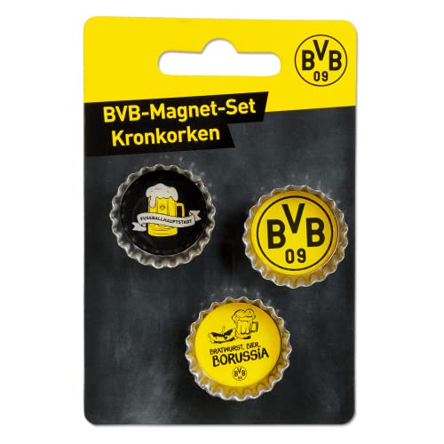 Borussia Dortmund Unisex Erwachsene Magnet Set Kronkorken, Mehrfarbig, One Size von Borussia Dortmund