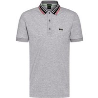 BOSS Paule slim fit Halbarm Polo hellgrau melange von Boss