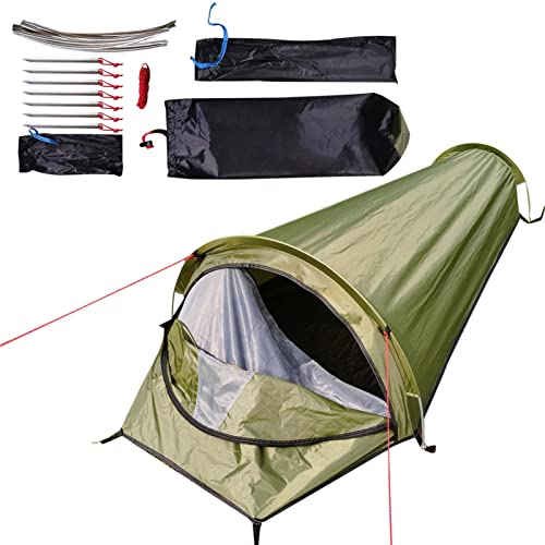 Botiniv Leichtes Rucksackzelt für eine Person | Wasserdichtes EIN-Personen-Zelt für Rucksacktouren,Wanderzelt für Bergsteigen, Strandreisen, Campingzubehör von Botiniv