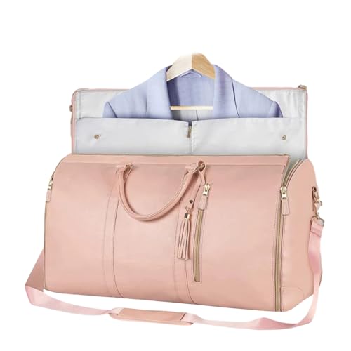 Reisetasche Faltbar | 20 Zoll Faltbare Reisetasche aus PU Leder | Umwandelbare Anzugtasche mit Schuhbeutel | 2 in 1 Kleidersack Reisetasche für Damen und Herren von Botiniv