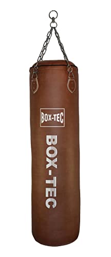 BOX-TEC Boxsack Sandsack Punching-Bag Retro 120cm, gefüllt inkl. Vierpunkt-Kette mit Drehwirbel von Box-Tec