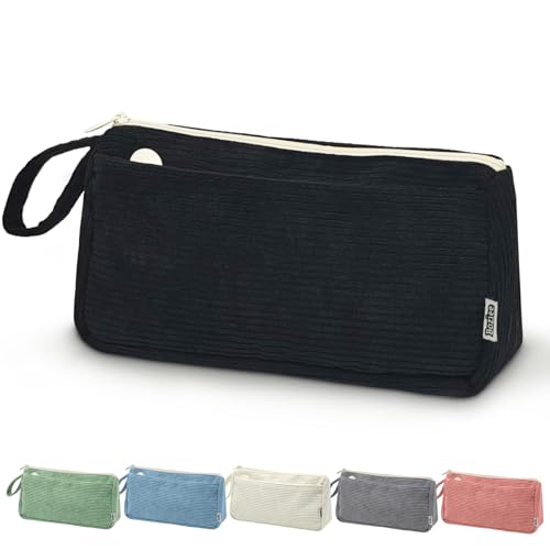 BOZIEE Cord Schminktasche klein Kosmetiktaschen Reise Kosmetiktaschen Make-Up Taschen für Reisen Travel mädchen Damen (Black) von Boziee