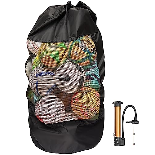 Bramble - Groß Fußball Balltasche Ballnetz für 12-15 Bälle, 110cm - Premium 420D Oxford - Fussballtasche für Transport & Aufbewahrung von Bramble