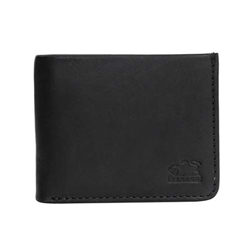 Herren Geldbörse von Branco - RFID sicher, Scheinbörse Portemonnaie Brieftasche Geldbeutel - Kleinformat für die Hosentasche - feines echtes Leder (Schwarz) - präsentiert von ZMOKA® von Branco - präsentiert von ZMOKA