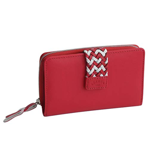 RFID sichere Damengeldbörse von Branco - feines echtes Leder Portemonnaie Damenbörse Geldbeutel Brieftasche (Rot) - präsentiert von ZMOKA® von Branco - präsentiert von ZMOKA