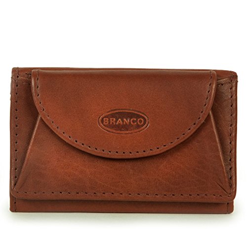 Branco 105, Kleine Geldbörse / Mini Portemonnaie Größe XS aus Leder, für Damen und Herren, Braun von Branco