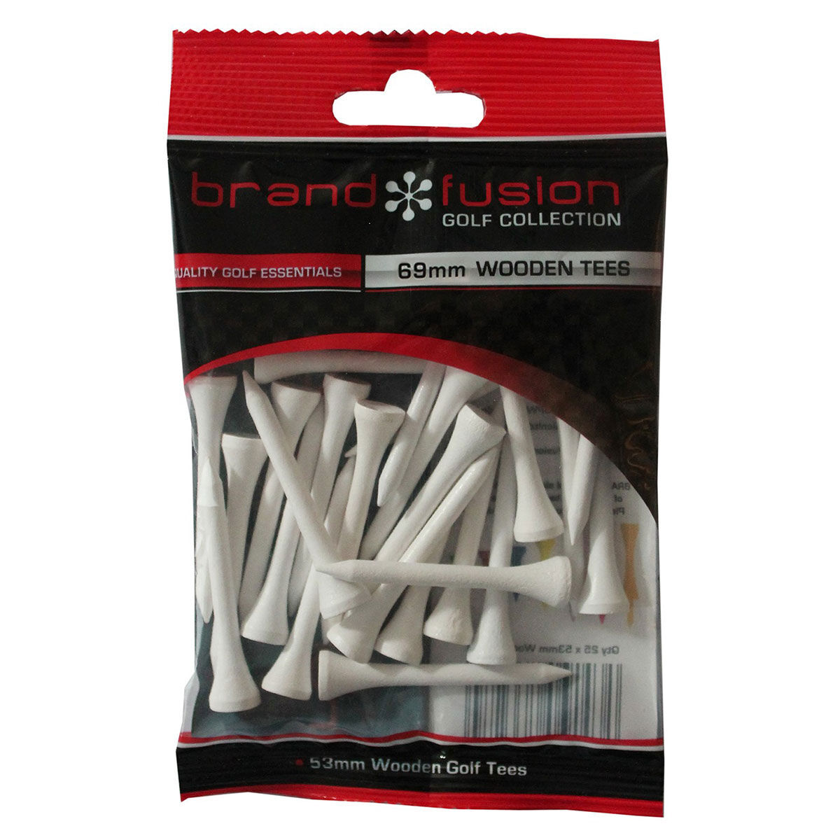Brand Fusion BrandFusion White Pack of 20 Wooden Golf Tees, Size: 69mm | American Golf von Brand Fusion