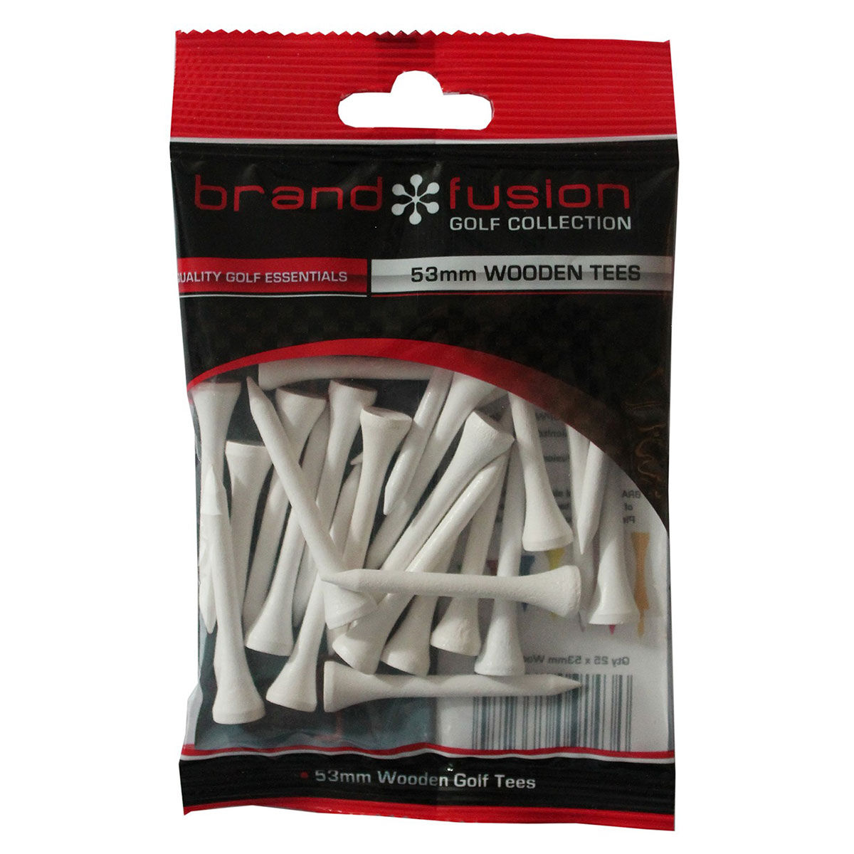 Brand Fusion BrandFusion White Pack of 25 Wooden Golf Tees, Size: 53mm | American Golf von Brand Fusion