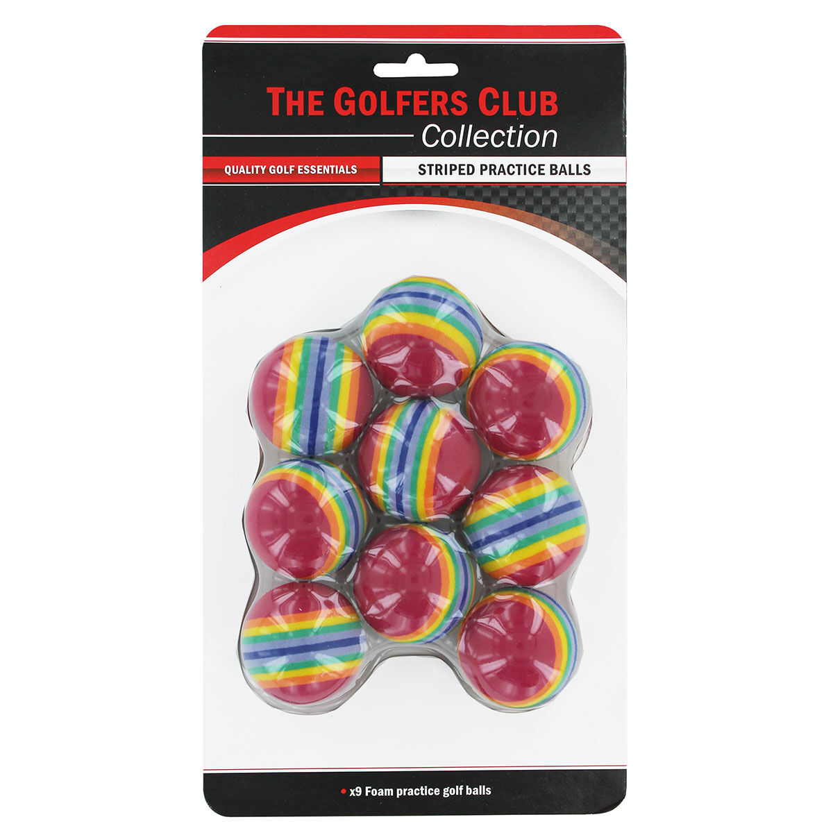 Brand Fusion The Golfers Club Foam Striped Practice 9 Golf Ball Pack, Mens, One size | American Golf von Brand Fusion