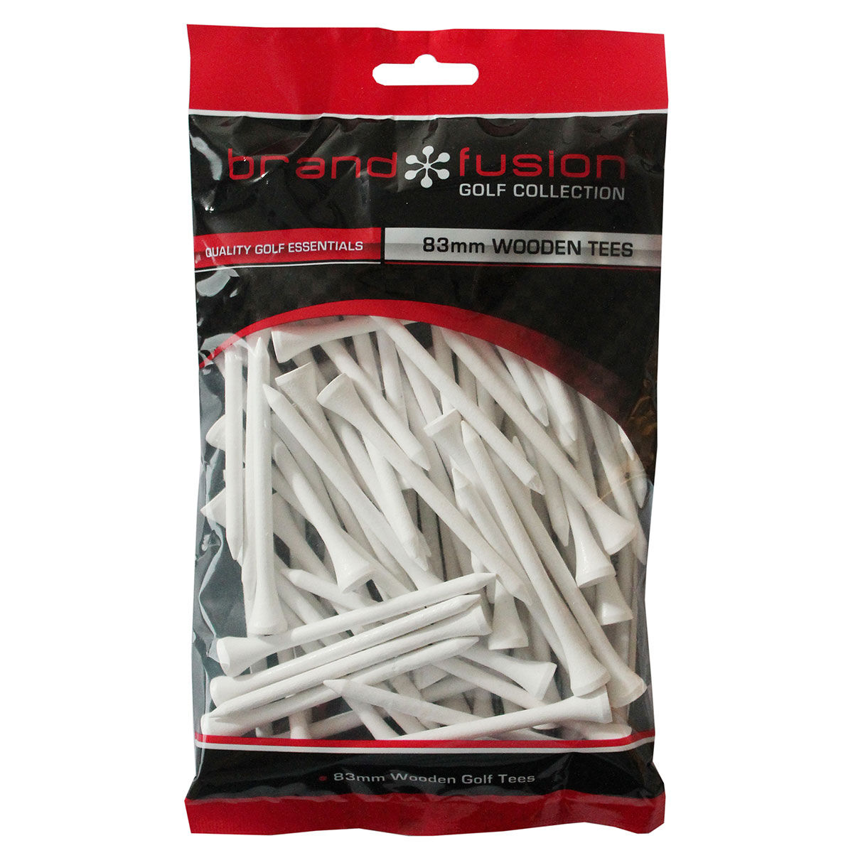 BrandFusion White Wooden Golf Tees 80 Bumper Pack, Size: 83mm | American Golf von BrandFusion