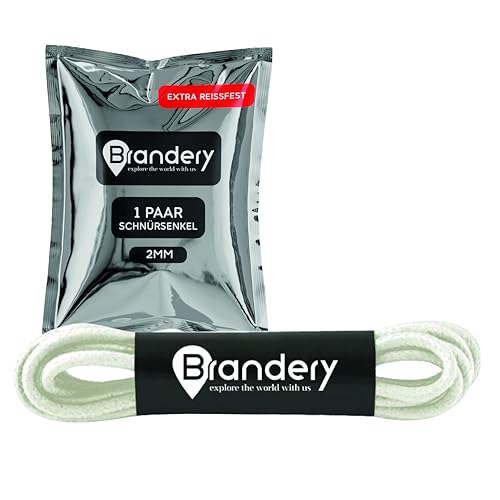 Brandery Schnürsenkel (45 cm, Weiß (Creme) von Brandery