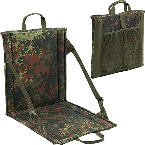 BRANDIT SITZMATTE MIT Tasche FALTBAR 2in1 Outdoor Trekking Matte Jagd UNTERLAGE, Farbe:Flecktarn von Brandit