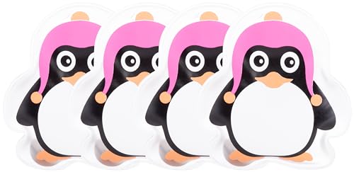 Brandsseller Taschenwärmer 4er Set Pinguin Handwärmer Taschenheizkissen Wiederverwendbare Wärmekissen Pink von Brandsseller