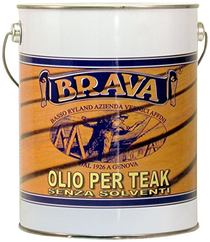 Brava olts4 Öl für Teak ohne Lösungsmittel, transparent, 4000 ml von Brava