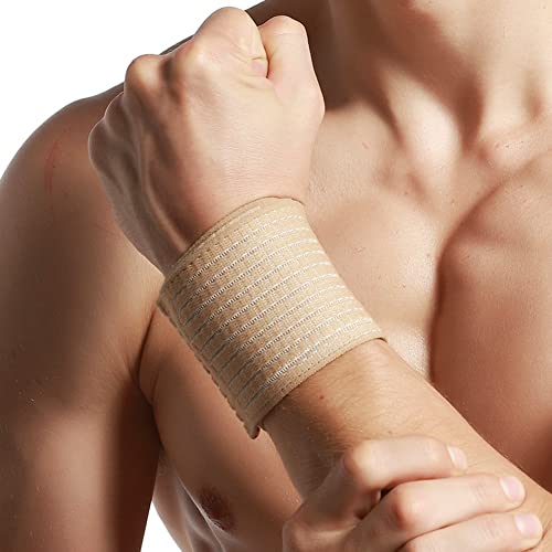 Brensty 1 Stück Druckwickelbandage Elastische Bandage Hand Sport Armband Badminton Sport Protektoren (Weiß) von Brensty